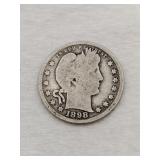 1898 Barber quarter dollar