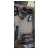 Assortment of game calls , compus , and scope