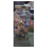 Jar with assorted marbles