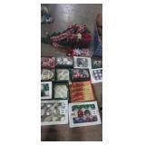 Christmas ornaments and decorations and reef with