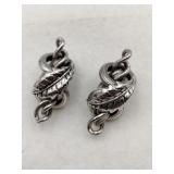 Silvertone art deco clip-on earrings