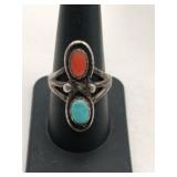 Native American turquoise /Redstone ring Mark