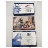 2004,2007,2008  United States  proof coin sets