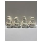 4 Pfaltzgraff Winterberry Snowmen Salt & Pepper