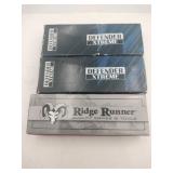 1 ridge Runner 2 defender extreme foldable knives