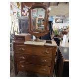 Vintage antique Victorian walnut marble-top