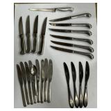 Steak knives and mixed flatware, Farberware and