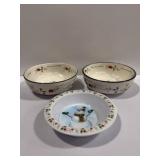 3 Pfaltzgraff Winterberry Embossed Bowls 7inch &