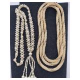 Seed bead beaded tassel necklace