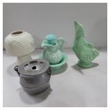 Avon, fairy lamp and pewter small potpourri