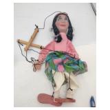 Mid-century Mexican folk art string marionette