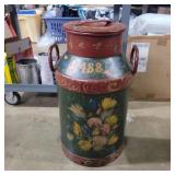 Painted milk can 22in