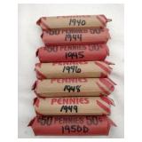 7  Rolls wheat pennies