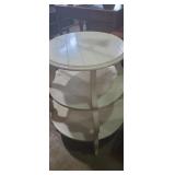 3 tier round wooden side table