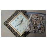 Syroco wall clock & Vtg corks