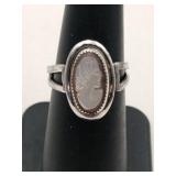 Mother of pearl cameo ring Mark Sterling size 5.5