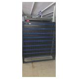 freestanding double sided black and blue metal