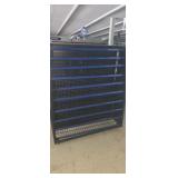 freestanding double sided black and blue metal