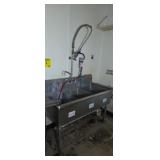 Antekco 3 Bay Sink 58 x 30 x 42" with Ecolab