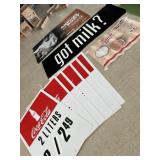 Dairy advertising banners, and Coca-Cola