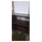 Wide wooden storage shelf two shelf unit