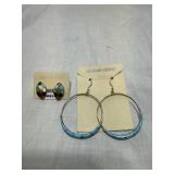 Turquoise southwest style earrings 2 sets