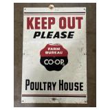 Farm Bureau co-op metal sign 12" ax 18"