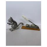 cast-aluminum or stainless steel squirrel-shaped