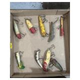 Vintage wooden fishing lures