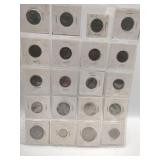 Sheet of Spain foreign coins
