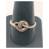 Gold clear Stone ring marked 10K size 9 .060oz
