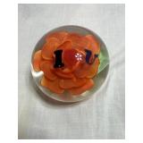 Glass paperweight I love U