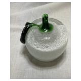 Glass paperweight apple
