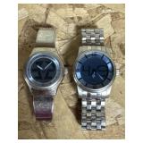 Pair of stainless Fossil watches