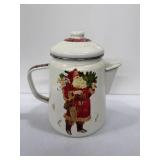 Hallmark Jan Karon white enamel Santa Claus