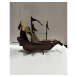 Wooden Ship 19in x 13in possibly handmade