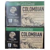 2- 12ct boxes of decaf Columbian k-cups