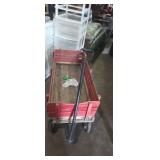 Wooden red radio flyer town and country wagon