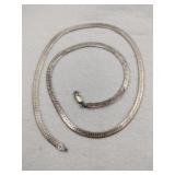 Silver Herringbone  necklace marked 925 .425oz