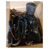 Box of ladies and mens sunglasses, readers, etc