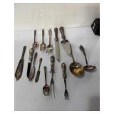 14 silver-plated flatware and serving Utensils
