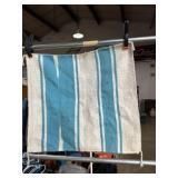 32x28 handwoven flatweave rug blue and white