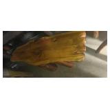 Wooden handcrafted live-edge bench with natural