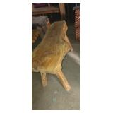 handcrafted live-edge wood bench made from