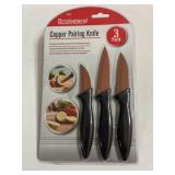 3 pack Copper paring knives