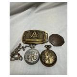 Belt buckle modern 1935 badge + 2 pocket watches