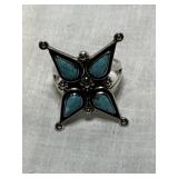 Turquoise ring marked 925
