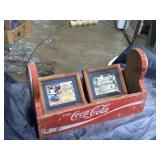 Wooden Coca-Cola crate with wire handle and pair