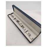 Stainless steel/10K clear Stone men