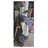 Leather Titleist golf bag with Callaway big